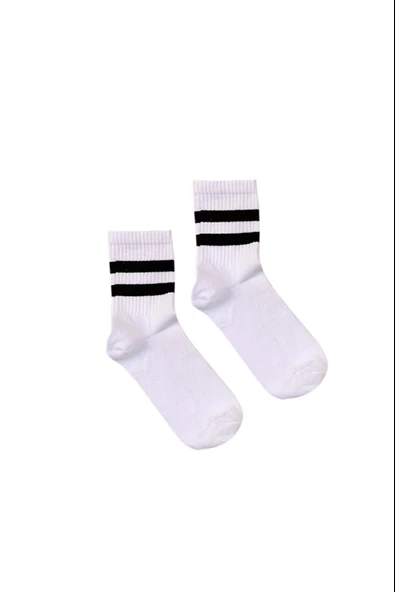5'li Uzun Çift Çizgi Parfümlü Kolej Kadın Çorap klj5b - 4