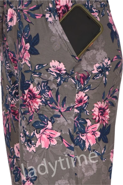 Nefes Alan Özel Likralı Viskon Cepli Kadın Pijama Altı - 2