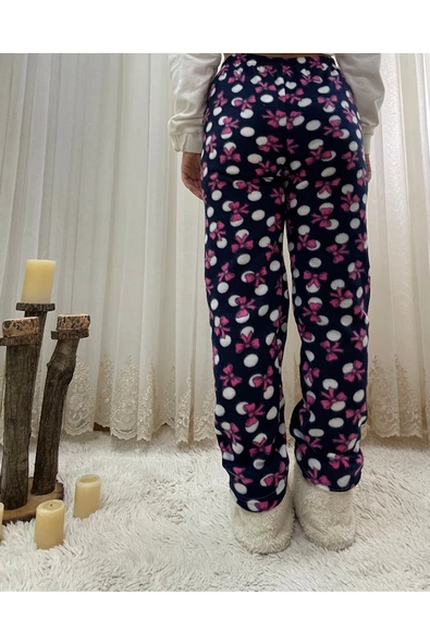 Cepsiz Kışlık Polar Kadın Pijama Altı Tek Alt je23 - 4