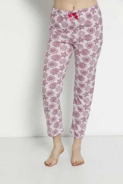 Pamuklu Yazlık Cepsiz Kadın Pijama Altı B27 - 2