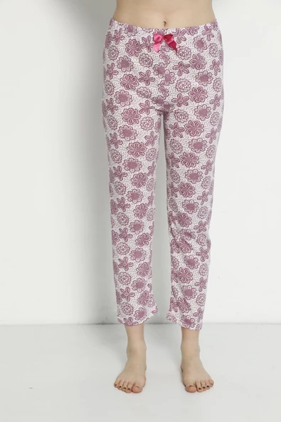 Pamuklu Yazlık Cepsiz Kadın Pijama Altı B27 - 1