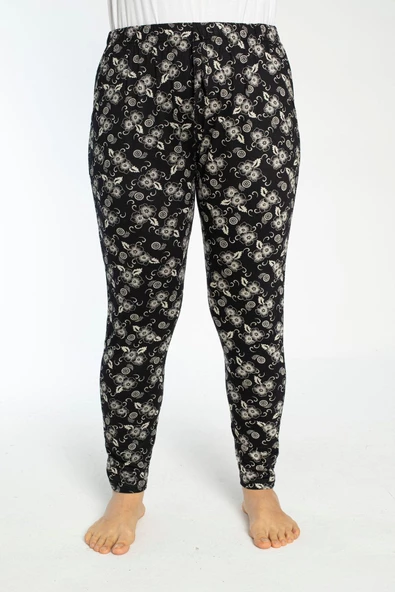 Büyük Beden Cepli Viskon Yazlık Kadın Pijama Altı Tek Alt y14