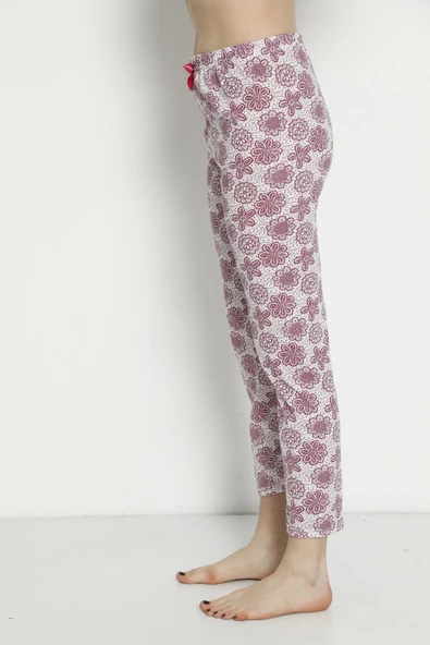 Pamuklu Yazlık Cepsiz Kadın Pijama Altı B27 - 5