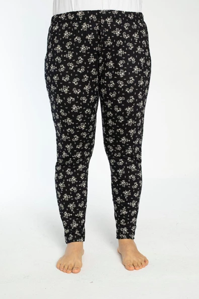 Büyük Beden Cepli Viskon Yazlık Pijama Altı y9