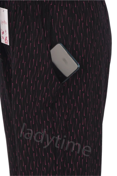 Pamuklu Cepsiz Kışlık Kadın Pijama Altı pmk11 - 4