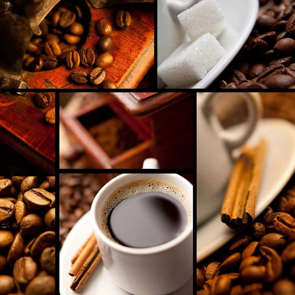 Kahve Kolajlı Cafe Duvar Kağıdı Baskı - 5