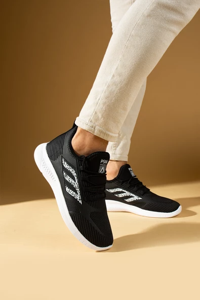 Pembe Potin Bağcıklı Triko Rahat Taban Erkek Sneakers 001-0022-24M - 2
