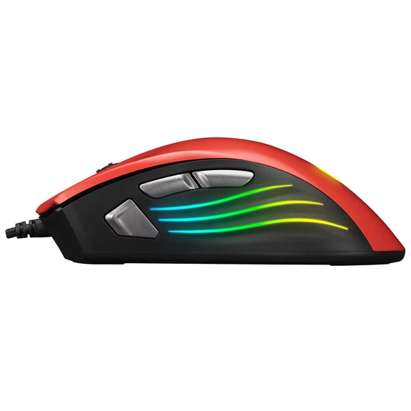 Mouse Oyuncu RGB Ledli 7 Tuşlu Makrolu 6400 Dpi Rampage SMX-R33 Limbo Kırmızı - 4
