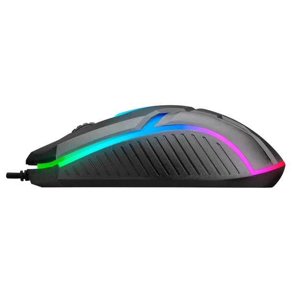 Mouse Oyuncu Gaming Işıklı Everest SM-G52 Siyah - Resim 4