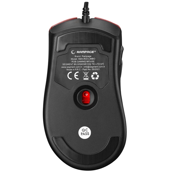 Mouse Oyuncu RGB Ledli 7 Tuşlu Makrolu 6400 Dpi Rampage SMX-R33 Limbo Kırmızı - 7