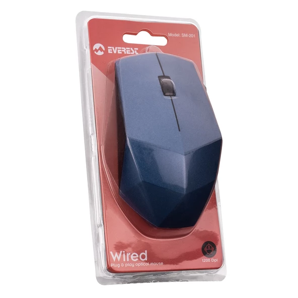 Mouse Optik 1200 Dpi Everest SM-201 Mavi - 2