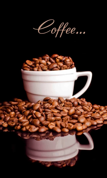 Kahve Fincanlı Cafe Duvar Kağıdı Baskı - 5