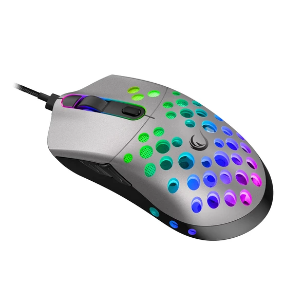 Mouse Oyuncu Ultra Hafif RGB Ledli 12000 Dpi Rampage SMX-R66 ROCKET Gümüş - 3
