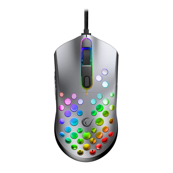 Mouse Oyuncu Ultra Hafif RGB Ledli 12000 Dpi Rampage SMX-R66 ROCKET Gümüş