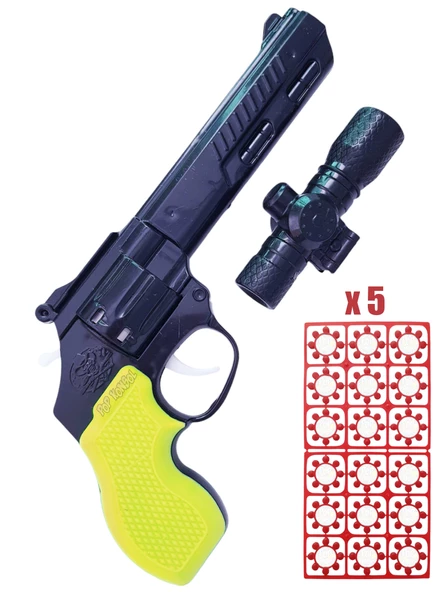 Büyük Kovboy Tabanca Dürbünlü 5 Paket 720 Adet Kapsül Mantar Sarı ürün görseli