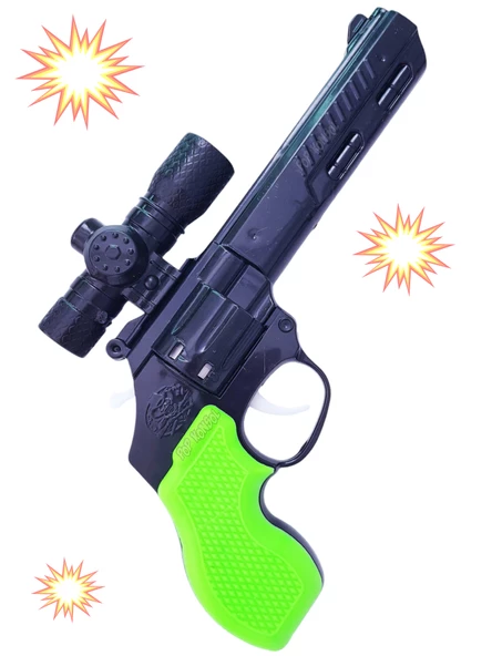 Oyuncak Dürbünlü Mantar Tabancası 18 Adet Kapsül Mantar Mermili Yeşil ürün görseli