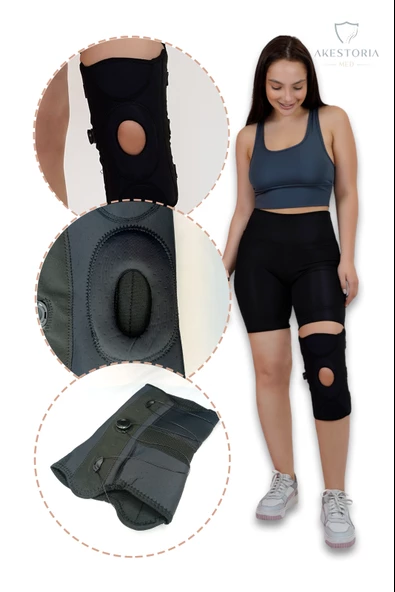 Ayarlanabilir Diz Ateli Sporculara Metallı 4 Yaylı Dizi Destekli Neoprin KS-001 Unisize