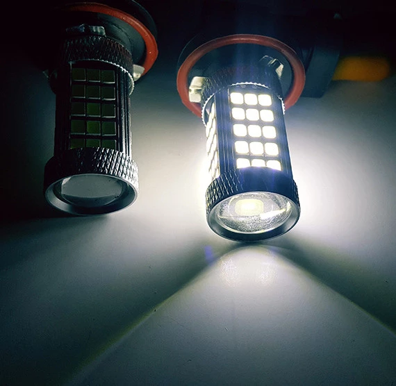 FEMEX Sis Led Ampul H8/11 2835 Chip  Led Ampul Turuncu Ultra Parlak Mercekli - 2