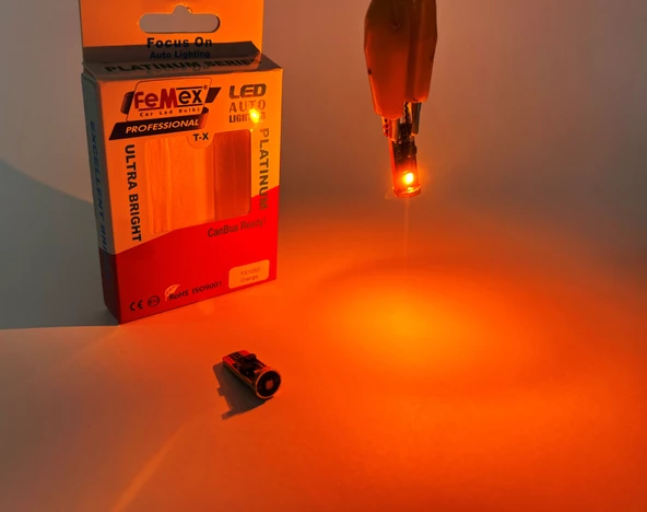 FEMEX Platinum Turuncu T10 3smd OSRAM Chipset Led Ampul Aktif Canbus - 2