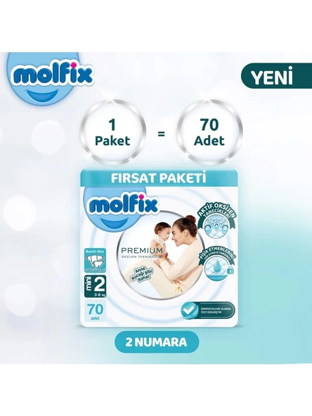 Molfix Premium Bebek Bezi Fırsat Paketi 2 Beden 3-6 Kg 70 Adet - 2