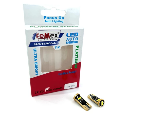 FEMEX Platinum Beyaz T10 3smd CSP Chipset Led Ampul Aktif Canbus - 3
