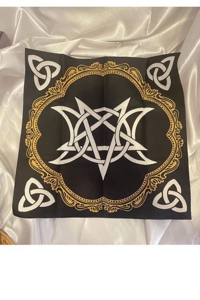 Sunak Örtüsü Rune Semboli Taşları Run Taşları Örtüsü Sunak Nordic Runes Örtüsü Sunağı El İşi Ouija - Resim 2