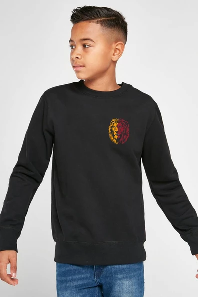 Sarı Kırmızı Aslan Siyah Çocuk 2ip Sweatshirt