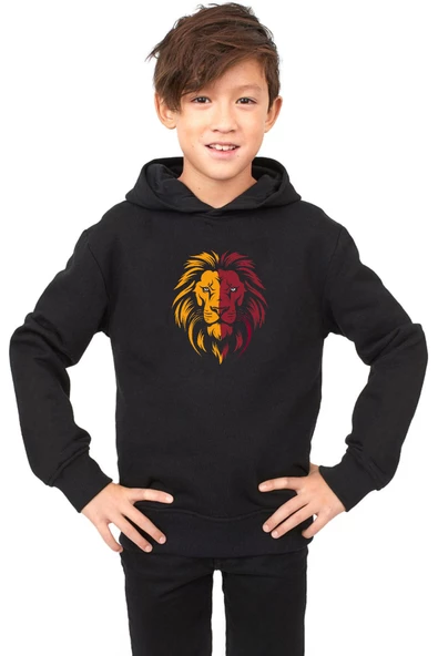 Sarı Kırmızı Leon Siyah Çocuk 3ip Kapşonlu