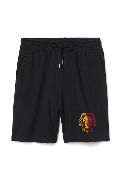 Sarı Kırmızı Leon Erkek Siyah Şort
