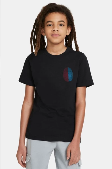 Bordo Mavi Parmak İzi Siyah Çocuk Tshirt