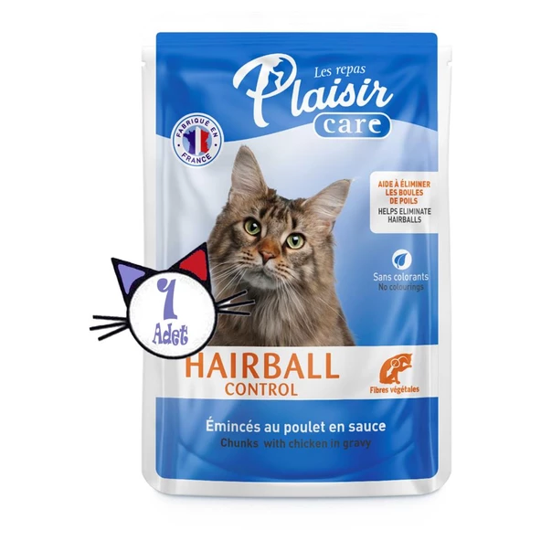Plaisir Care 85Gr Pouch Hairball Control - Tüy yumağı Kontrol 1Adet Yaş Kedi Maması - Resim 2