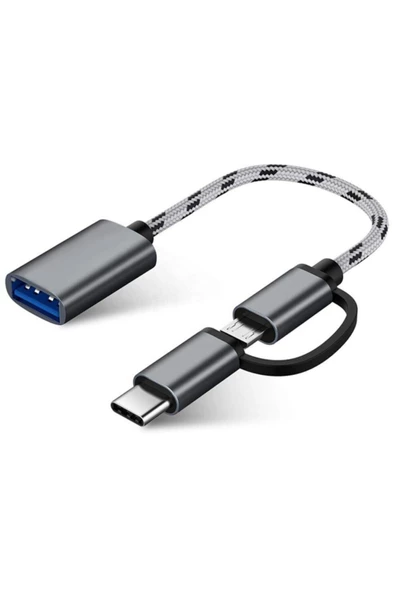 Alfais 4901 Usb 3.0 Otg To Type C Micro Usb Data Şarj Çevirici Dönüştürücü Adaptör