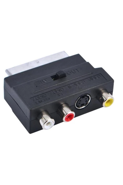 Alfais 4815 Scart To Rca Skart Tos Av Svideo Çevirici Dönüştürücü Adaptör