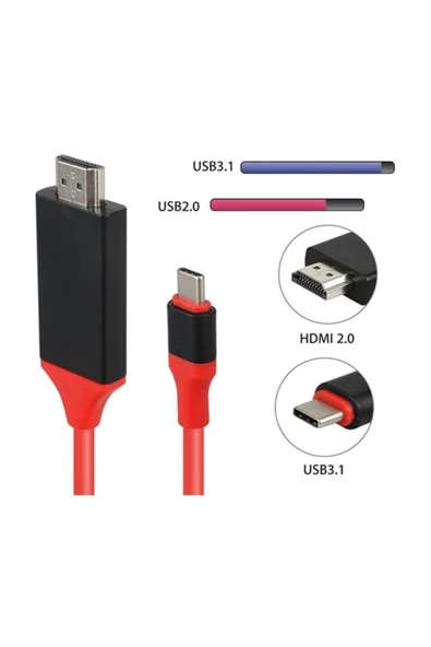 Alfais 4330 Usb Type C 3.1 To Hdmi Çevirici Dönüştürücü Tv Bağlama Kablosu - 4