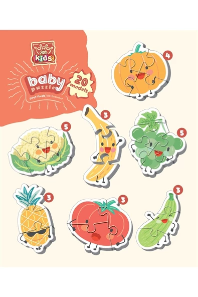 Art Puzzle Eğitici Montessori Ilk Besinler Bebek Puzzle/yapboz 1 Yaş - 2