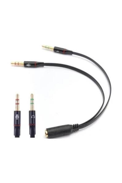 Alfais 4457 Kulaklık Mikrofon Çevirici Ayırıcı Switch Splitter 3.5mm - 3