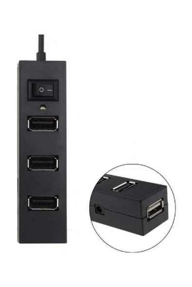 Alfais 4862 4 Port Usb 2.0 Hub Usb Çoğaltıcı Usb Çoklayıcı Anahtarlı Switch - 4