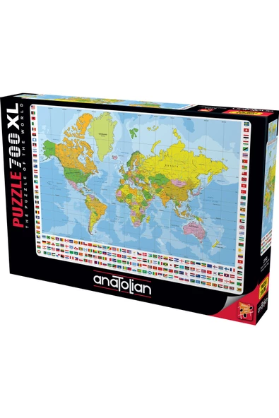 Anatolian 700 Parça XL Puzzle / Dünya Siyasi Haritası - Kod:2703