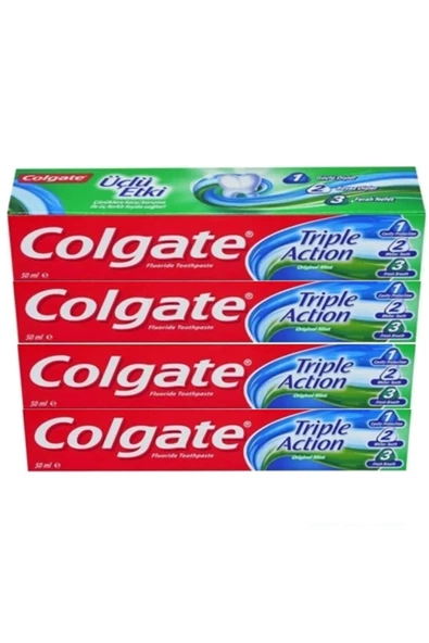 Colgate Üçlü Etki Diş Macunu 50 Ml 4'lü