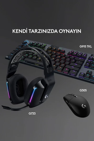 Logitech G G733 Lıghtspeed Rgb Kablosuz 7.1 Surround Ses Oyuncu Kulaklığı - Siyah - 8