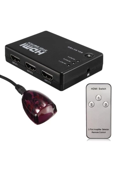 Alfais 4678 3 Port Hdmi Switch Çoklayıcı Çoğaltıcı Kumandalı