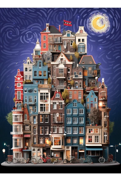 Anatolian 1000 Parçalık Puzzle - Amsterdam Starry Night 1183 - 2