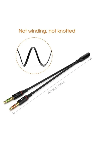 ŞHN'Shopping Kulaklık Çevirici Mikrofon Kulaklık Ayırıcı Aparat 3.5mm Pc Telefon Çevirici Ara Kablo - 3