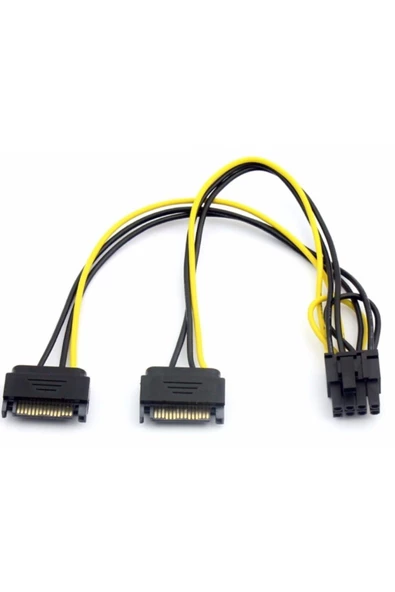 Alfais 4327 2x Sata To 8 Pin (6+2 ) Pci-e Express Güç Molex Power Kablosu Çevirici Dönüştürücü