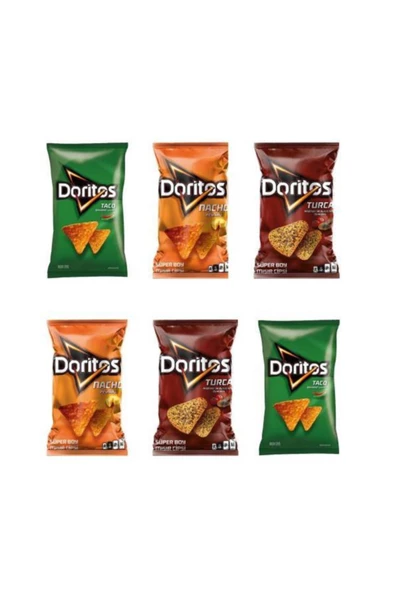 DORİTOS Taco-nacho-turco Karışık Paket Mısır Cipsi 103 gr X 6 Ad