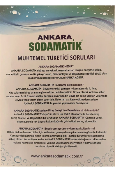 ankara sodamatik Kireç Önleyici ve Beyazlatıcı 1 kg  5 Adet - 3