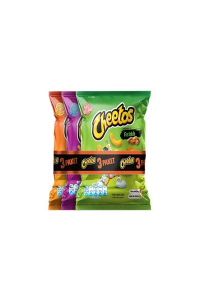 Cheetos 3'lü Paket Mısır Çerezi 60 G ( 8 Adet )