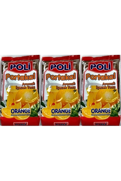 POLI Portakal Aromalı İçecek Tozu Oralet 3 Adet X 300 Gram