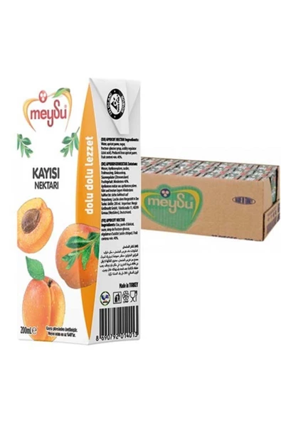 Meysu Kayısı Nektar Meyve Suyu 200 ml 1 Koli x 27