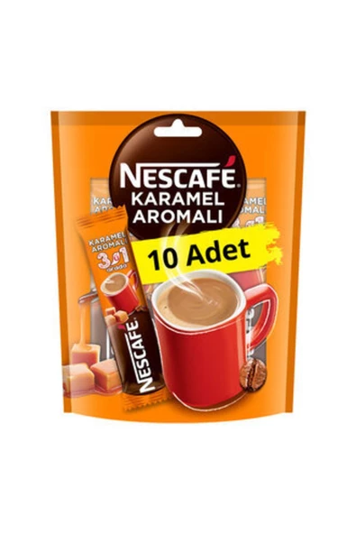 Nescafe 3'ü1 Arada Karamel Aromalı 17.7 G X 10'lu Paket ( 3 Adet )